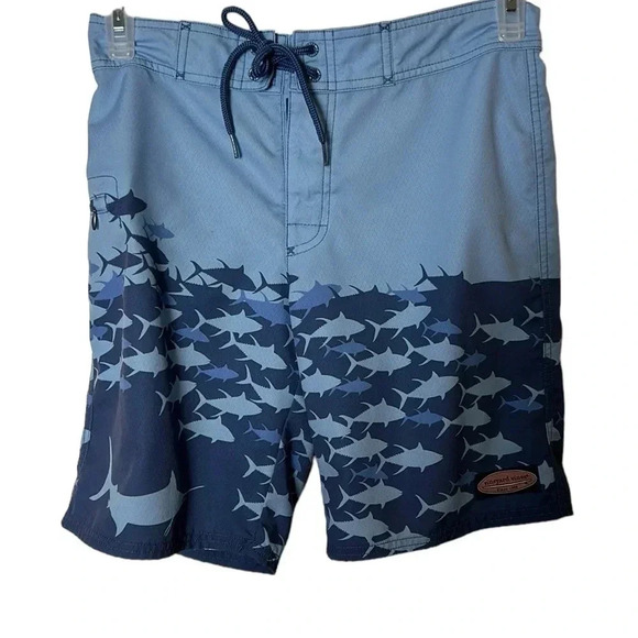Vineyard Vines short swim trunks,men size 28.Blue, side zip pocket,whale,logo - Picture 5 of 15